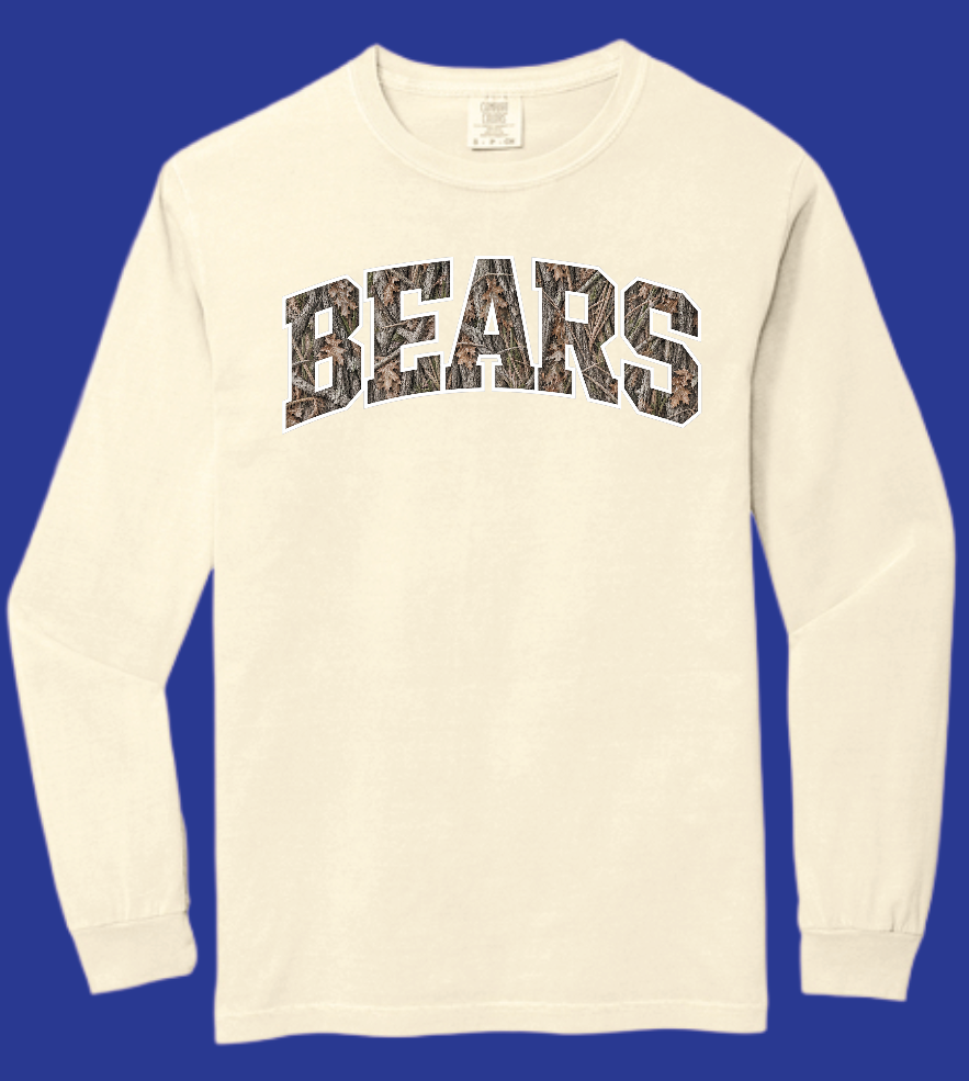 Noble Soccer "Bears Camo" Design Comfort Colors L/S T-shirt (ivory)