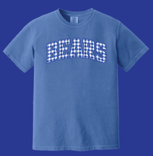 Noble Soccer "Gingham Print" Design Comfort Colors S/S T-shirt (flo blue)