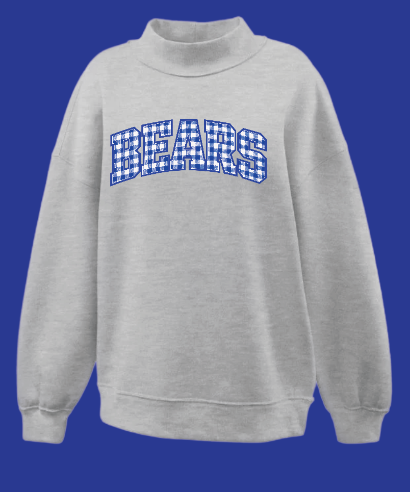 Noble Soccer "Gingham Print" Design Mock Neck Sweatshirt (women's)