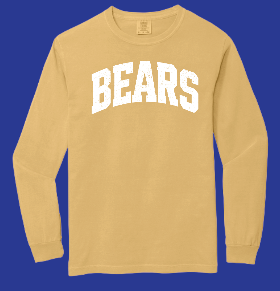 Noble Soccer "Distressed" Design Comfort Colors L/S T-shirt (mustard)