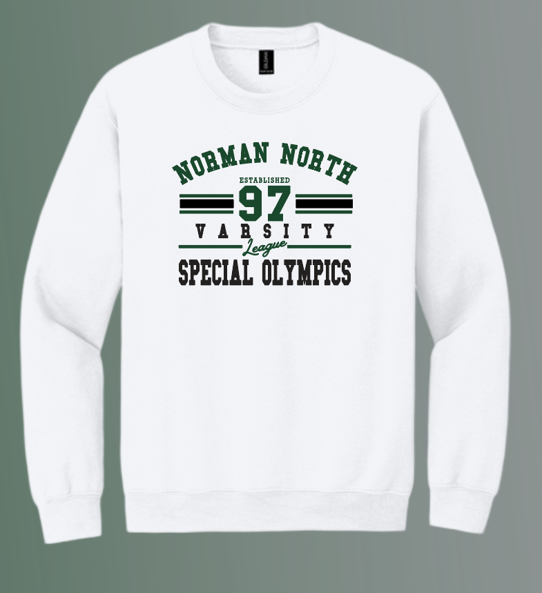 NN Special Olympics "Varsity" Design Crewneck Sweatshirt (white)