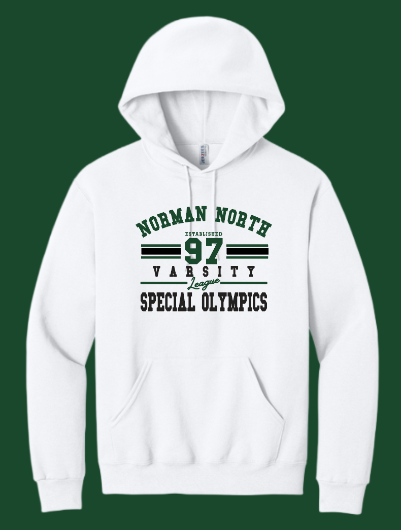 NN Special Olympics "Varsity" Design Hooded Sweatshirt (white)