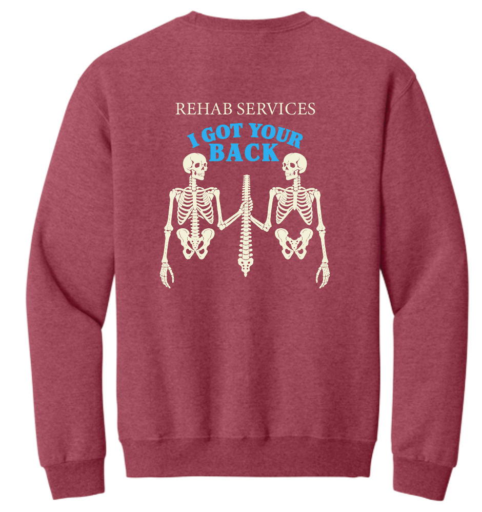NRH Rehab "I Got Your Back" Design Sweatshirt (htr red)