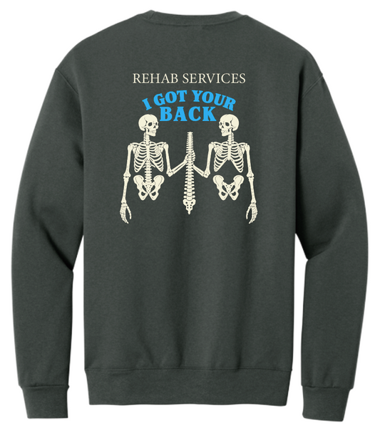 NRH Rehab "I Got Your Back" Design Sweatshirt (charcoal)