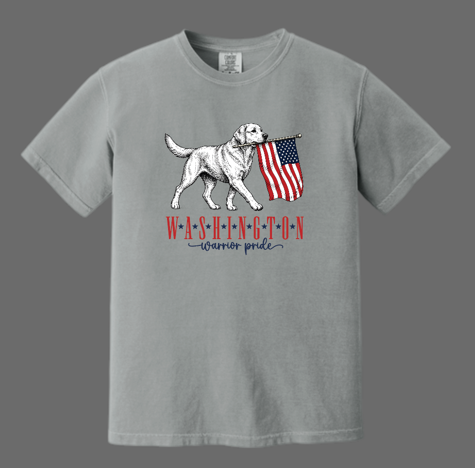 Washington High "Flag Pooch" Design Comfort Colors S/S T-shirt (granite)