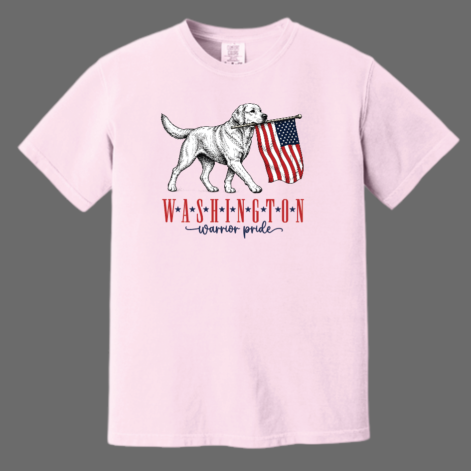 Washington High "Flag Pooch" Design Comfort Colors S/S T-shirt (blossom)