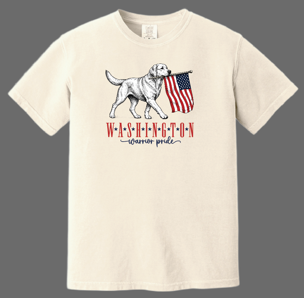 Washington High "Flag Pooch" Design Comfort Colors S/S T-shirt (ivory)