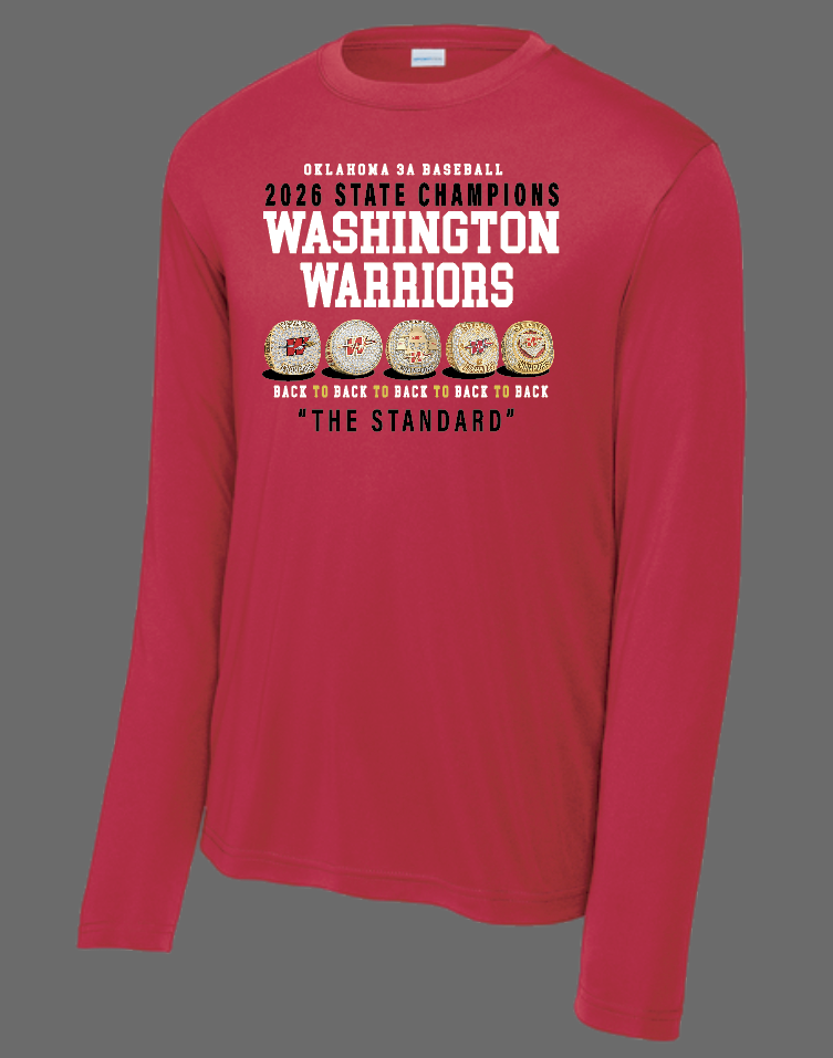 Washington Baseball "State Champion" Design Dri-Fit L/S T-shirt