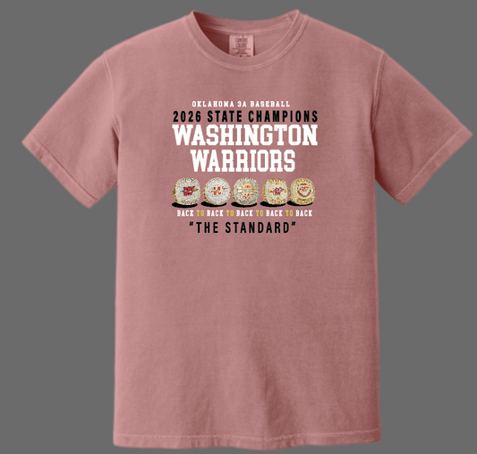 Washington Baseball "State Champion" Design Comfort Colors S/S T-shirt