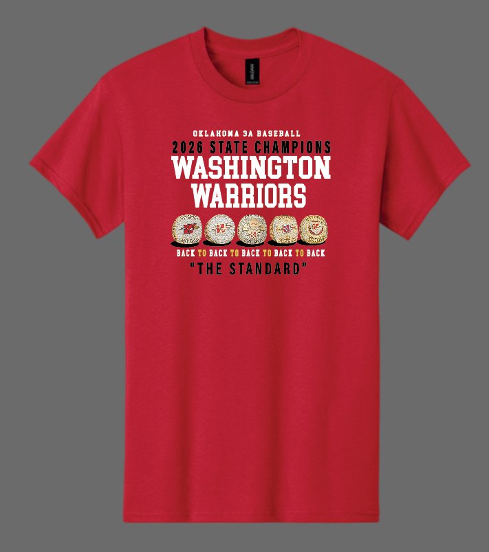 Washington Baseball "State Champion" Design Gildan S/S T-shirt