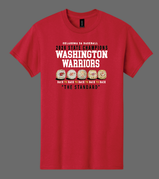 Washington Baseball "State Champion" Design Gildan S/S T-shirt