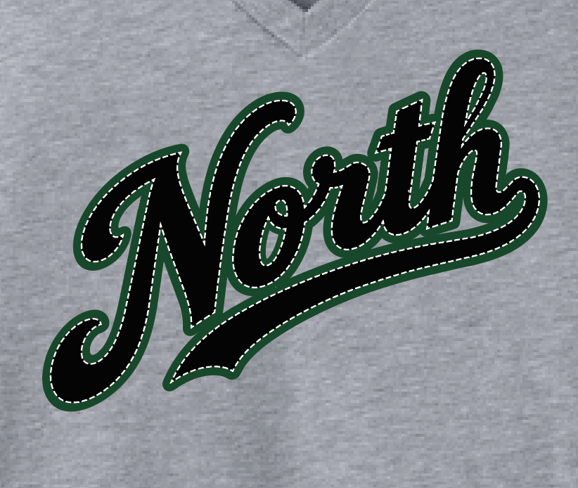 NN Men's Soccer "Script North" Women's V-neck T-shirt