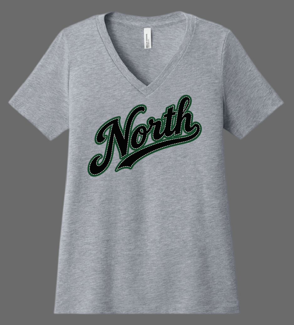 NN Men's Soccer "Script North" Women's V-neck T-shirt