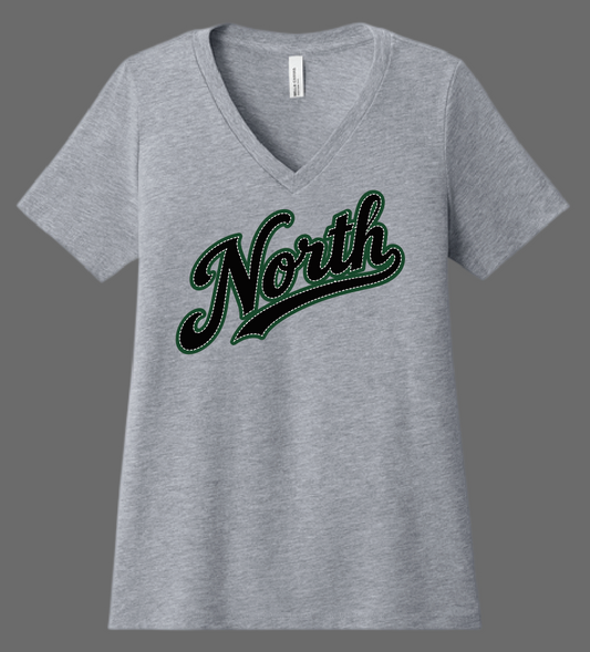 NN Men's Soccer "Script North" Women's V-neck T-shirt