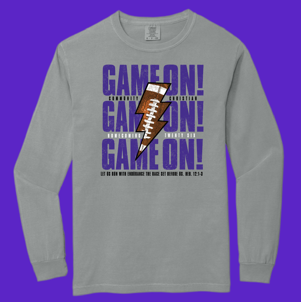 CCS HOCO "Game On" Design Comfort Colors L/S T-shirt