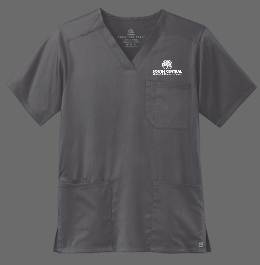 South Central Medical Unisex V-neck Top (pewter)