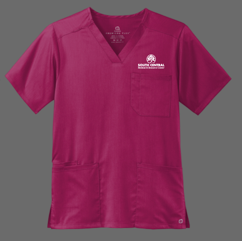 South Central Medical Unisex V-neck Top (wine)