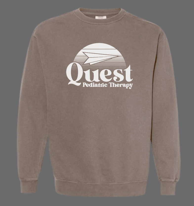 Quest "Sunset" Design Comfort Colors Crewneck Sweatshirt (espresso)