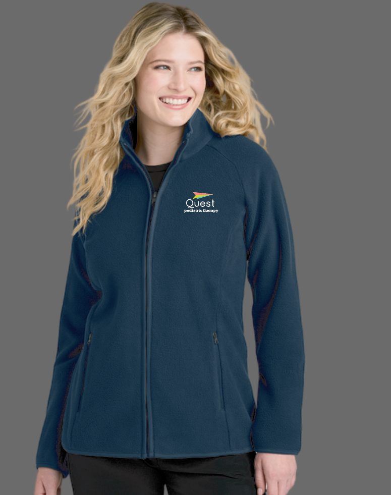 Quest "Full Color Logo" Design Fleece Jacket (navy)