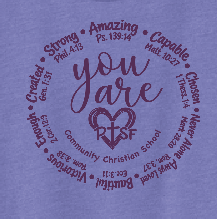 CCS PTSF/Fall Festival "You Are" Design BellaCanvas S/S T-shirt (htr purple)