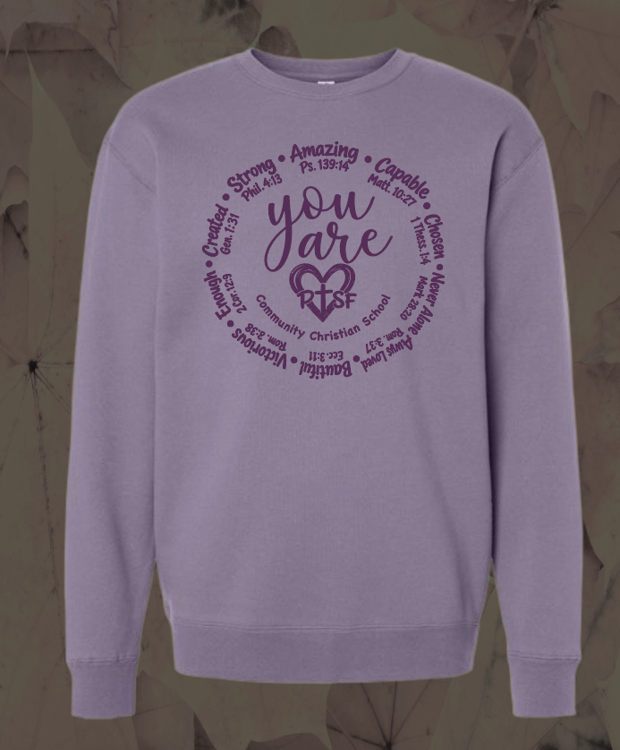 CCS PTSF/Fall Festival "You Are" Design District Crewneck Sweatshirt (purple)