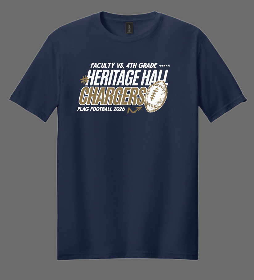 Heritage Hall Faculty Vs 4th Grade Flag Football "Faculty" Design S/S T-shirt