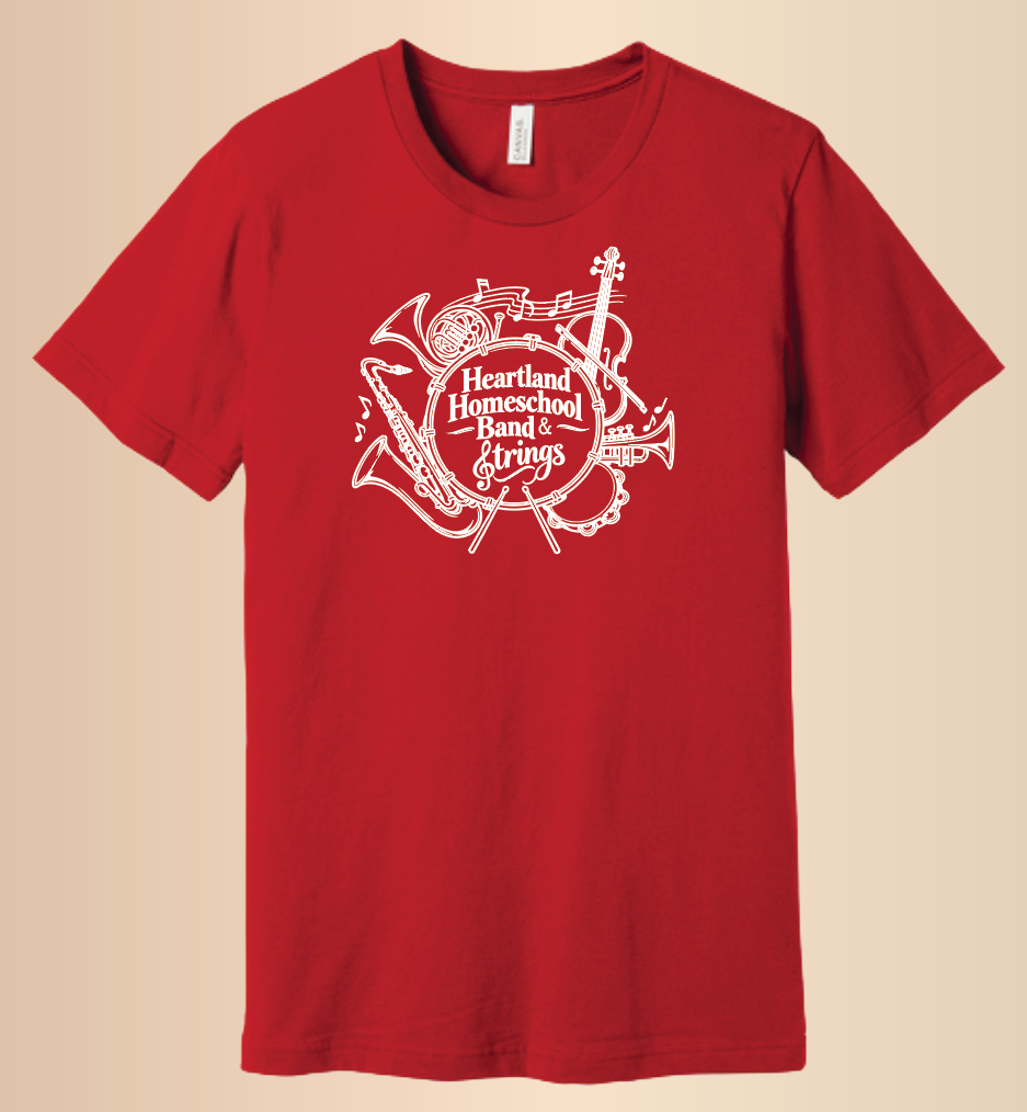 Heartland Band & Strings BellaCanvas S/S T-shirt (red)