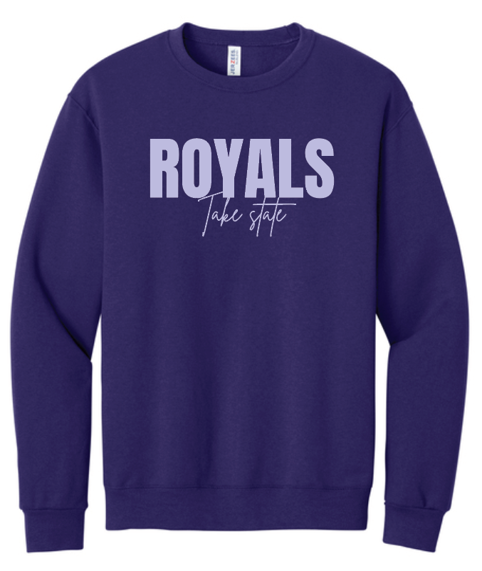 CCS Volleyball "Take State" Design Jerzees Crewneck Sweatshirt (purple)