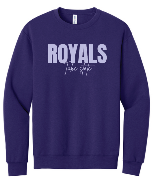 CCS Volleyball "Take State" Design Jerzees Crewneck Sweatshirt (purple)