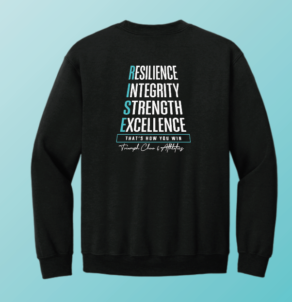 Triumph Cheer "Rise" Design Crewneck Sweatshirt (black)