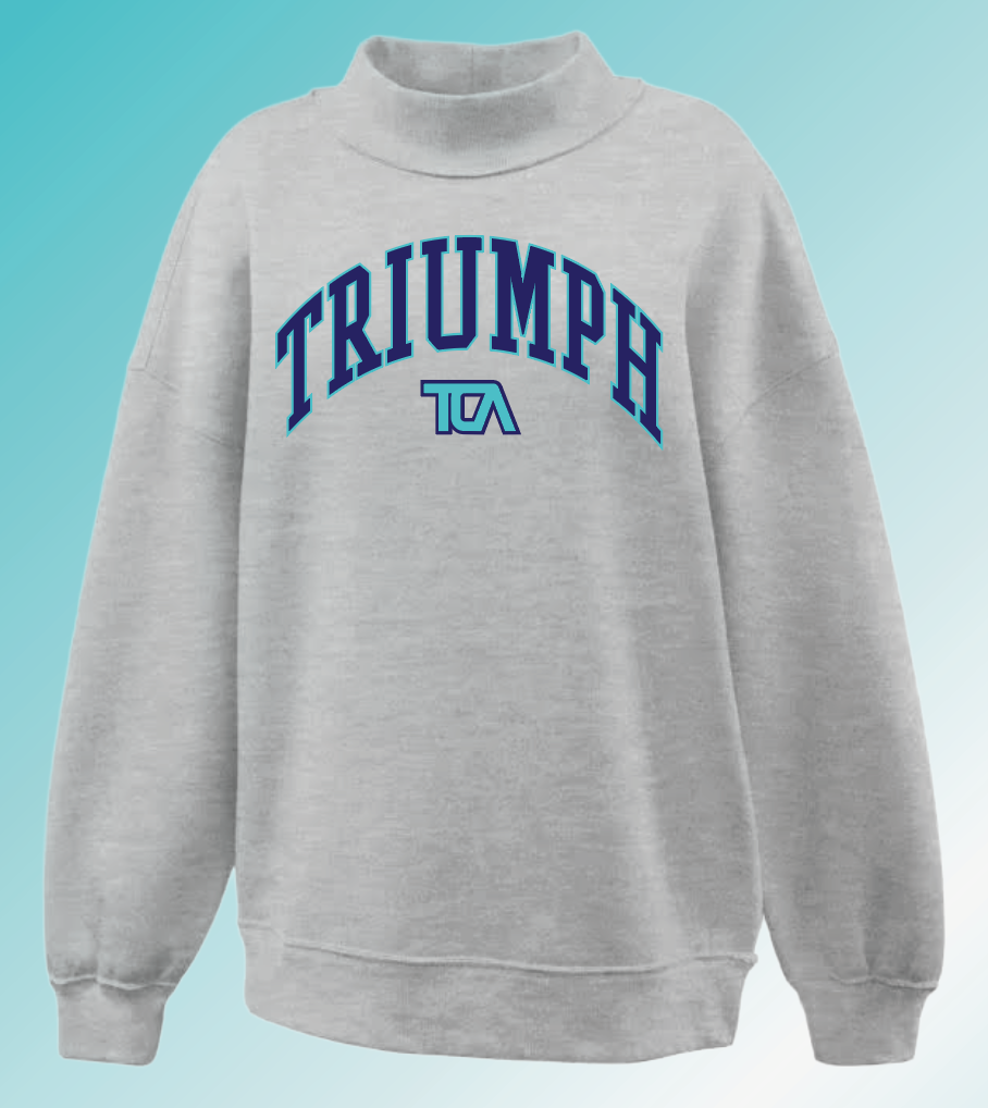 Triumph Cheer "Arch" Design Mock Neck Sweatshirt (heather)