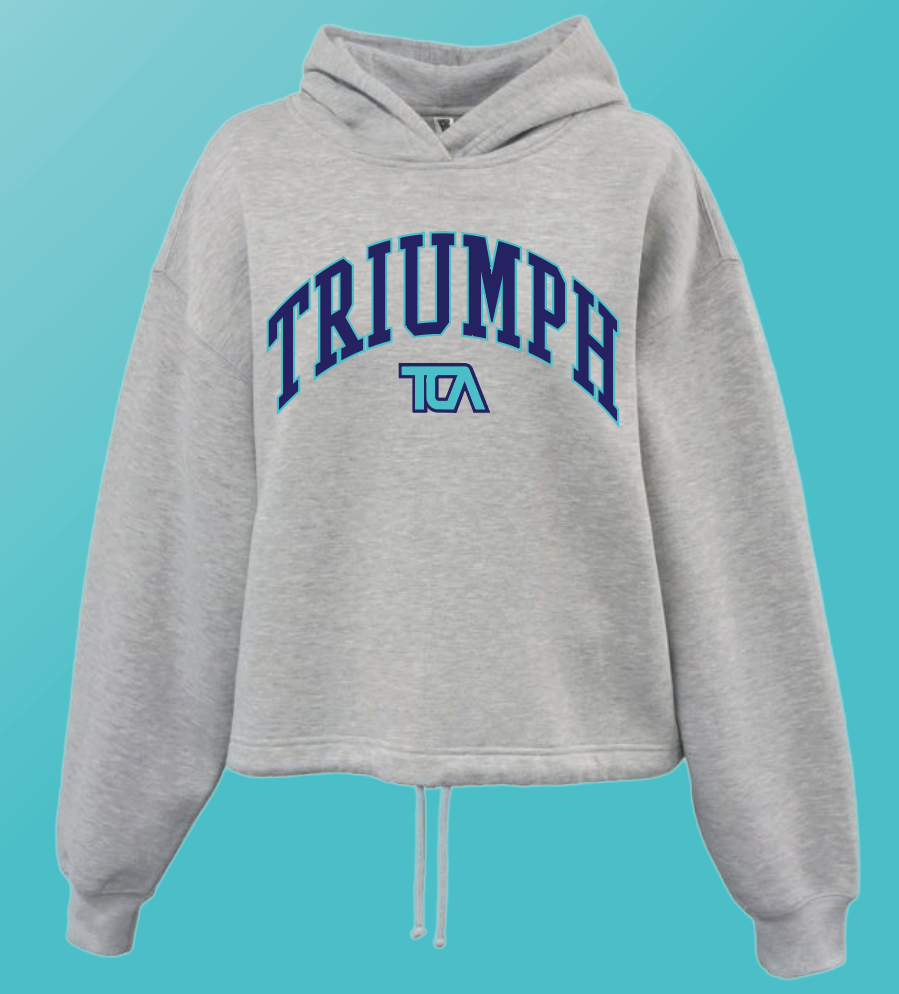 Triumph Cheer "Arch" Design Cropped Hoodie (heather)