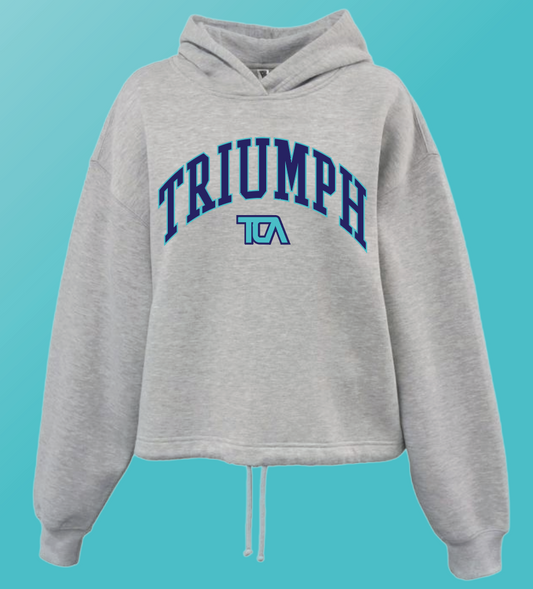 Triumph Cheer "Arch" Design Cropped Hoodie (heather)