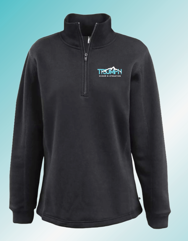 Triumph Cheer "Logo" Design 1/4 Zip Sweatshirt (black)