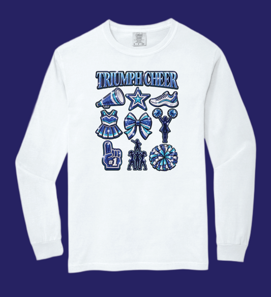 Triumph Cheer "Bling" Design L/S T-shirt (white)