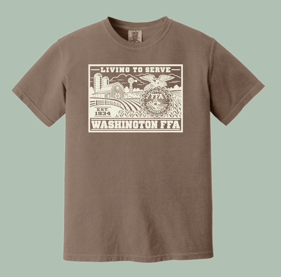 Washington FFA "Living to Serve" Design Comfort Colors S/S T-shirt (brown)
