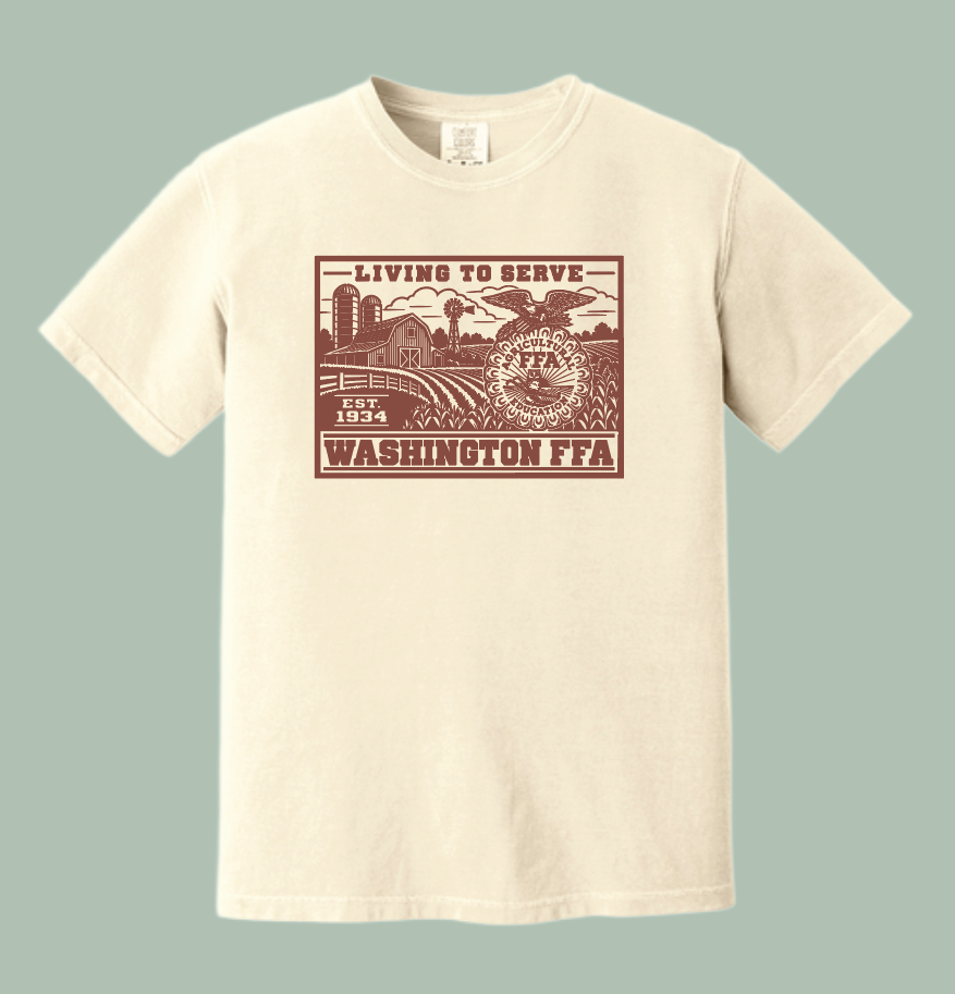 Washington FFA "Living to Serve" Design Comfort Colors S/S T-shirt (ivory)
