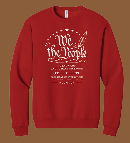 Moore Classical Conversations Jerzees Crewneck Sweatshirt (red)