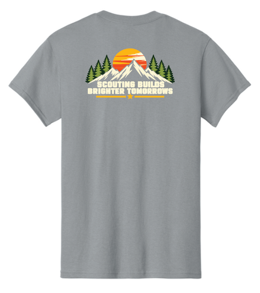 Troop 6233 & 233 & Pack 3233 "Brighter Tomorrows" Design S/S T-shirt (gravel)(adult)