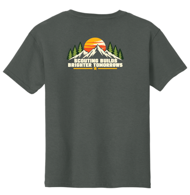 Troop 6233 & 233 & Pack 3233 "Brighter Tomorrows" Design S/S T-shirt (charcoal)(youth)