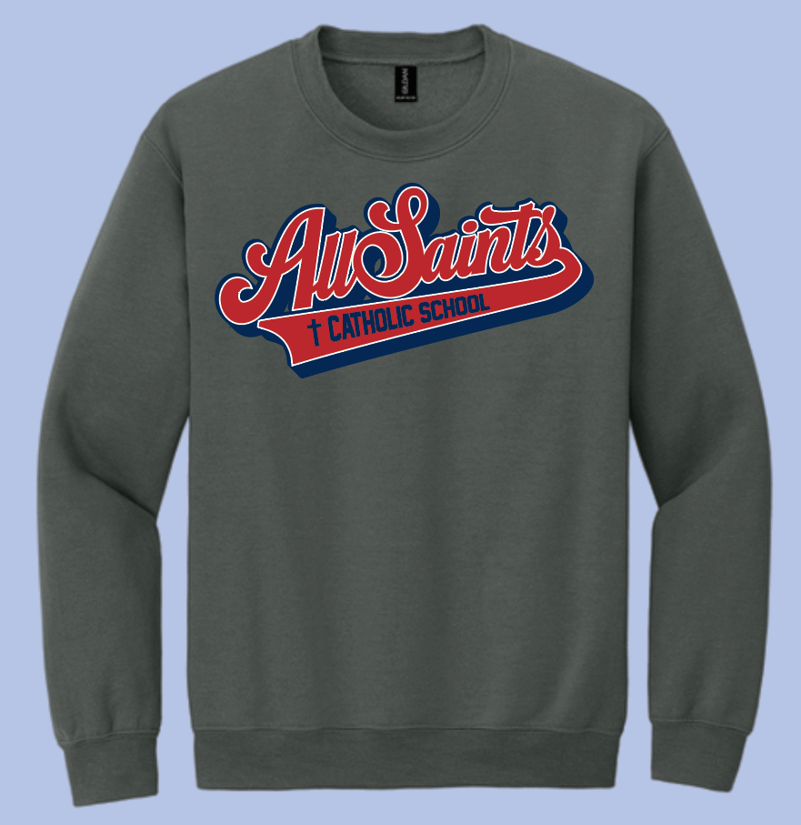 ASCS "Script" Design Gildan Crewneck Sweatshirt (dark heather)