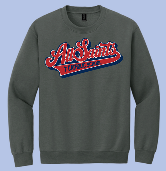ASCS "Script" Design Gildan Crewneck Sweatshirt (dark heather)