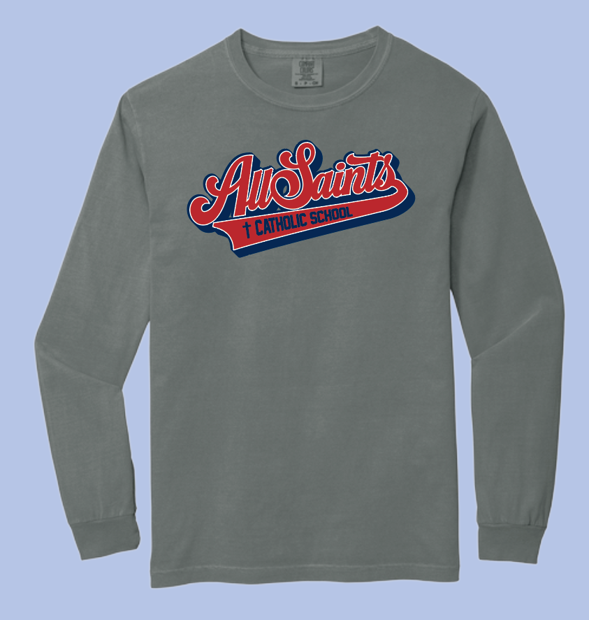ASCS "Script" Design Comfort Colors Long Sleeve T-shirt (granite)