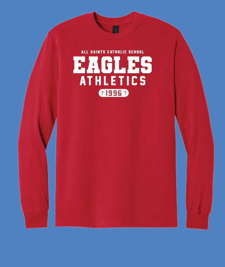 ASCS "Athletics" Design Gildan Long Sleeve T-shirt (red)