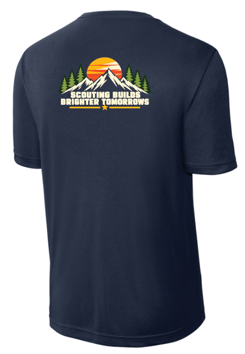 Troop 6233 & 233 & Pack 3233 "Brighter Tomorrows" Design S/S Dri-Fit T-shirt (navy)(youth/adult)