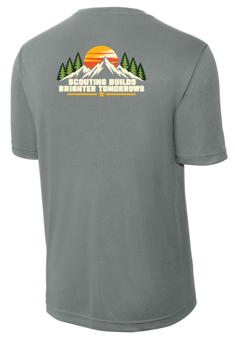Troop 6233 & 233 & Pack 3233 "Brighter Tomorrows" Design S/S Dri-Fit T-shirt (grey)(youth/adult)