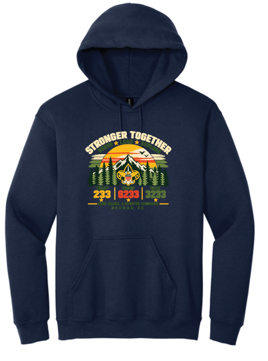 Troop 6233 & 233 & Pack 3233 "Brighter Tomorrows" Design Hooded Sweatshirt (navy)(youth/adult)
