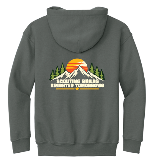 Troop 6233 & 233 & Pack 3233 "Brighter Tomorrows" Design Hooded Sweatshirt (grey)(youth/adult)