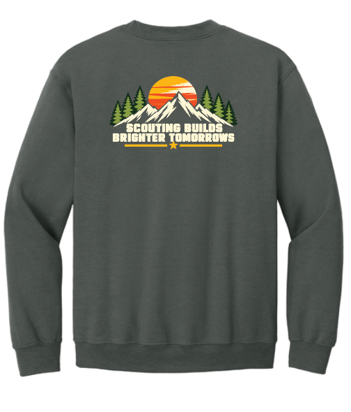 Troop 6233 & 233 & Pack 3233 "Brighter Tomorrows" Design Crewneck Sweatshirt (grey)(youth/adult)