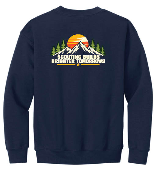 Troop 6233 & 233 & Pack 3233 "Brighter Tomorrows" Design Crewneck Sweatshirt (navy)(youth/adult)